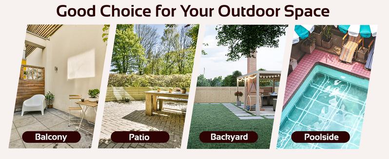 Aecojoy Outdoor 5 Pieces Patio Furniture Set, PE Rattan Wicker Chairs with Ottoman and Table, Bistro Set for Front Porch, Garden, Backyard, Balcony