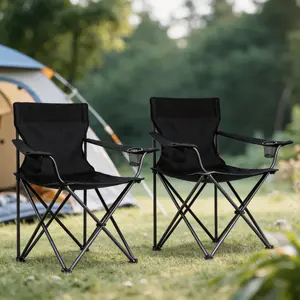 Folding Camping Chairs 2PCS Set, Lightweight Beach Chairs with Carry Bag & Cup Holder, Sturdy Outdoor Seating for Fishing, Picnic, Sports Events & Backyard (Red/Blue/Green)