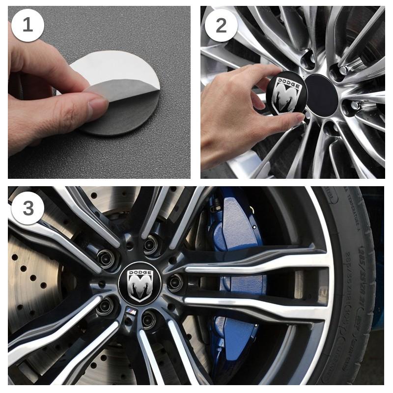 4pcs 56mm Aluminum Dodge Models Car Wheel Hub Center Cap Stickers Emblem Badge Decoration Decals For Dodge Caliber Ram 1500 Caravan Charger Journey Nitro Challenger Auto Styling Accessories