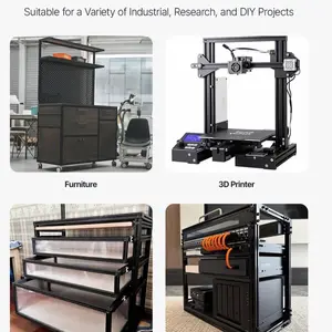 VEVOR 5PCS 39.4 in (1000mm) T Slot 2040 Aluminum Extrusion Profile, European Standard Anodized Linear Rail, High-Strength Extruded Aluminum Rail for 3D Printer, CNC Machine DIY, Laser Engraving, Black