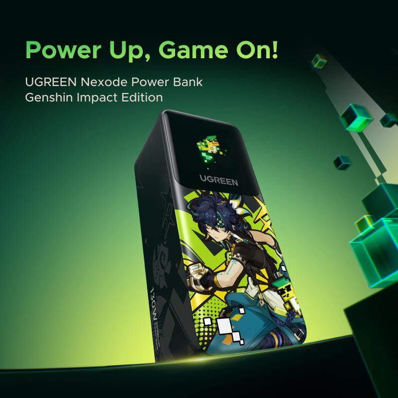 Genshin Impact X UGREEN Limited 4-Piece Genshin Impact Bundle with 20000mAh Power bank,65W 3-Ports Charger,PD100W Cable,2in1 MagFlow Wirless Charger, for iPhone 17 Series,September Restock，TikTokShopBlackFriday ,TikTokShopHolidayHaul