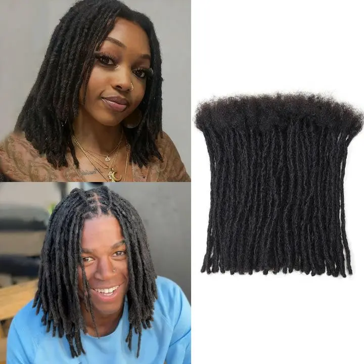 Loc Extension Real Human Hair Dreadlock Extensions | Dyeable & Bleachable | 0.4-0.6cm Width | 6-14 Inches | Perfect for Locrepair add Length & Thickness Boost Basic Style