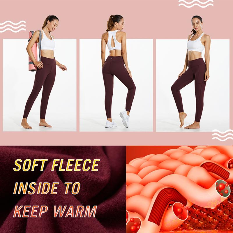 baleaf Women's Fleece Lined Water Resistant Legging High Waisted Thermal Winter Hiking Running Pants Pockets