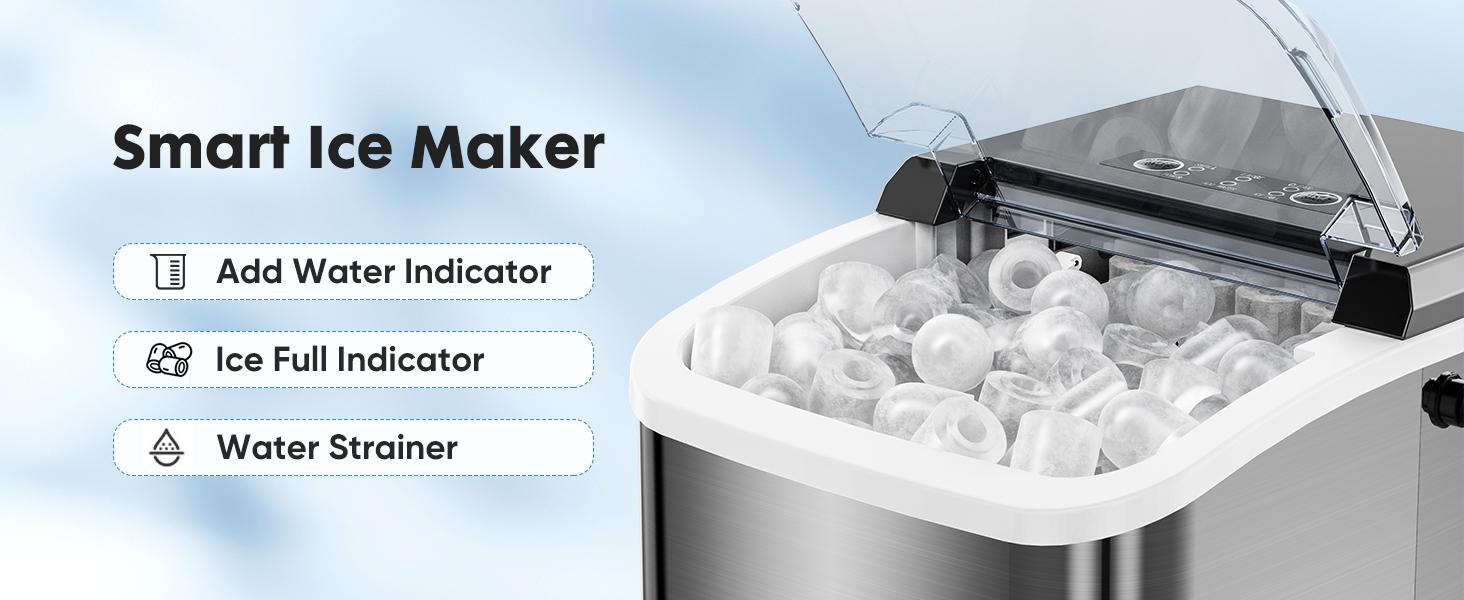 Gadgets Specialty Kitchen Utensils Countertop Ice Maker for Drinking, Portable Self-Cleaning Ice Machine with Ice Scoop, Basket and Handle