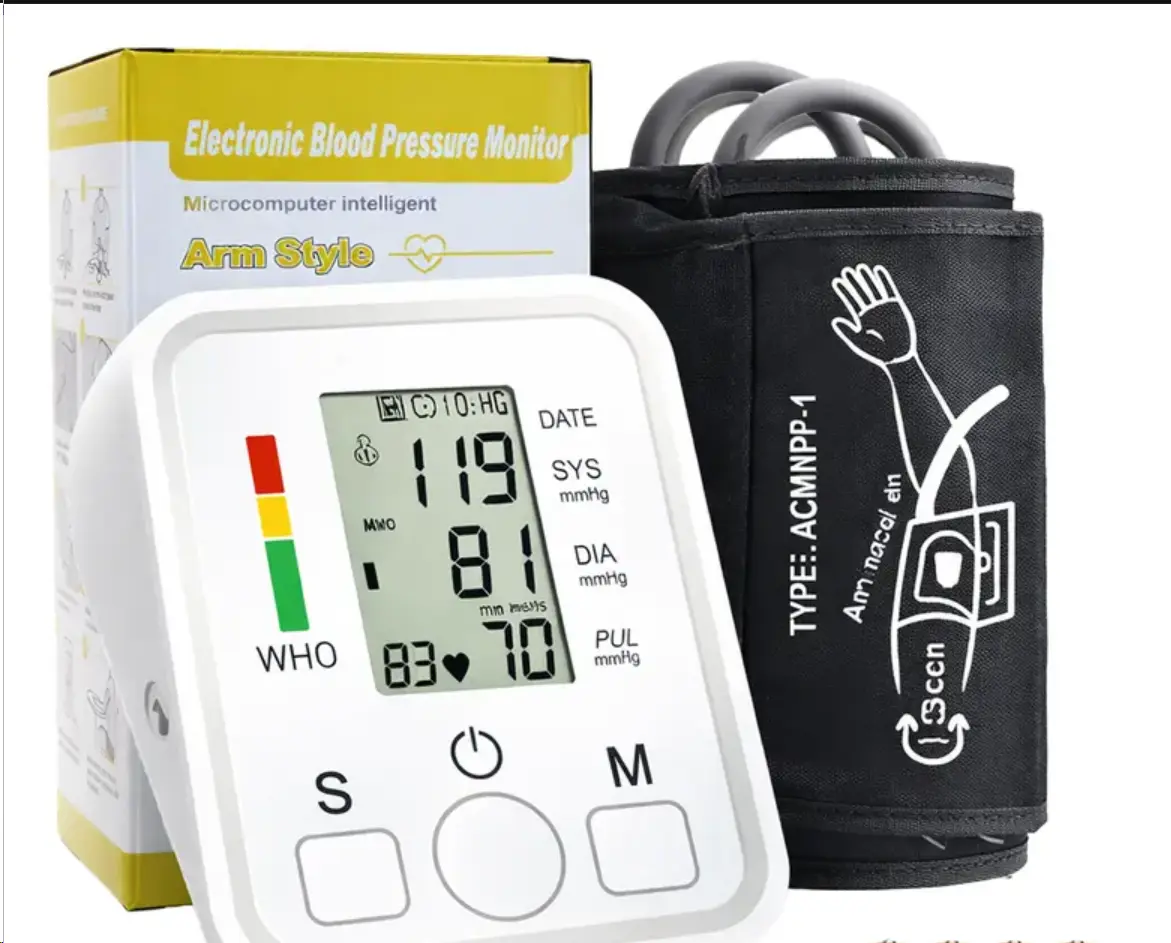 Blood pressure monitor upper arm, suitable for 8.7-16.5 inch standard and large cuff, automatic digital blood pressure monitor with LED backlight display