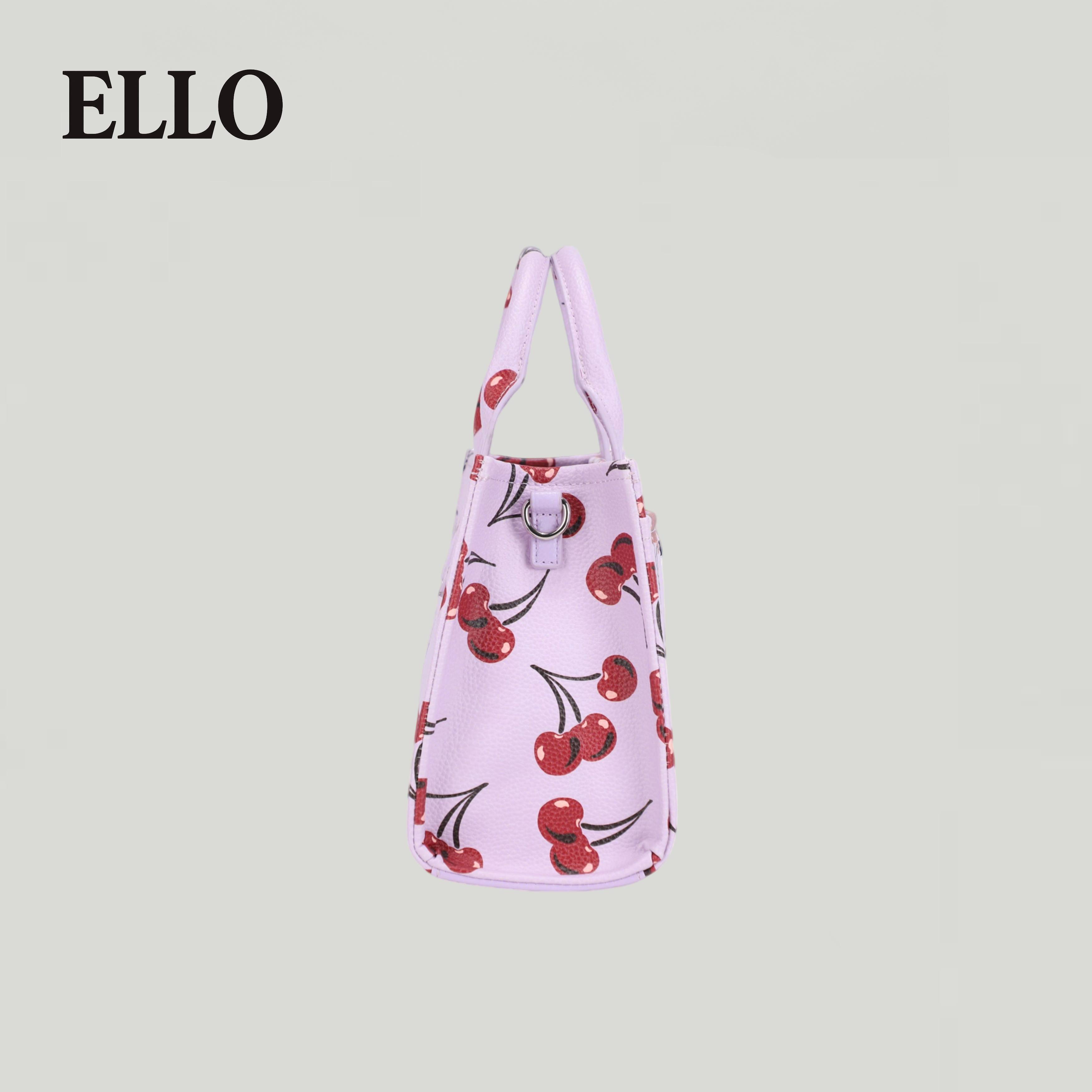 Women's Cute Cherry Print Mini Tote Bag for Women Trendy Aesthetic Shoulder Handbag with Top Handle & Detachable Strap Perfect for Daily Use Shopping and Casual Outings