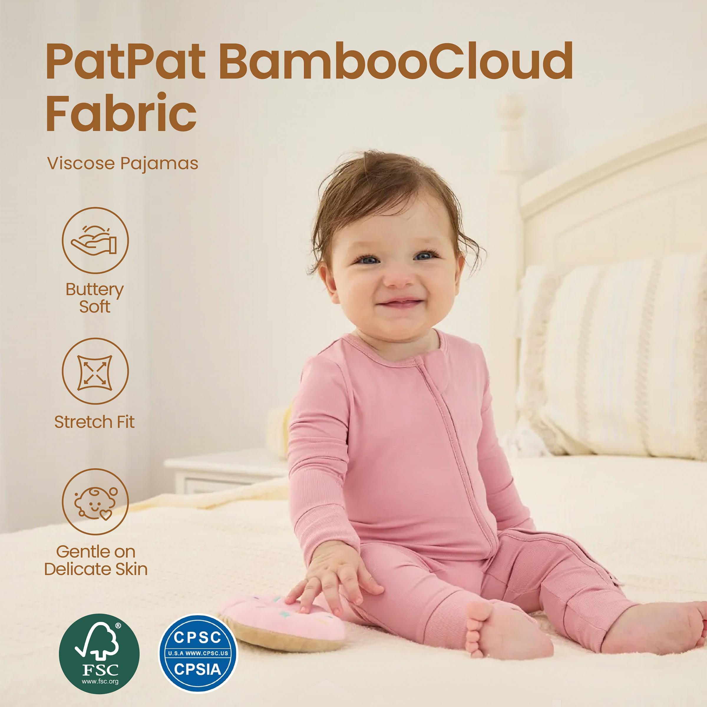PATPAT Baby Pajama with Bamboo Viscose, Footie Jumpsuit Romper with 2-Way Zipper for Baby Boy Girl Toddler Sleeper Sleepwear
