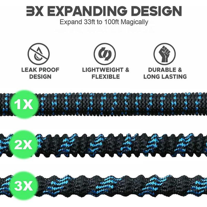 50ft & 100ft Expandable Water Hose with Spray Nozzle, Lightweight & Flexible Garden Hose, Durable & Kink-Free Design for Easy Watering and Cleaning Portable