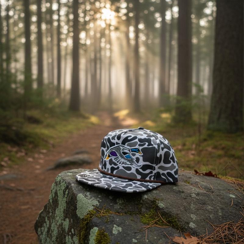 Mallard Duck Heritage Camo Snapback Hat 2026 New | Premium Rope Brim, Thick Structured Crown | Unisex Outdoor & Streetwear Cap for Winter