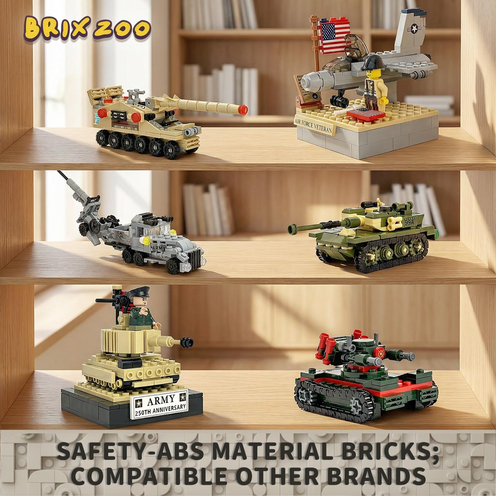 Military Building Blocks Blind Box - 6 Random Army Model Kits Building Sets, Inspired by WW2 Army Toys, Create 6 Sets of Military Models, Great Building Toy Gift for Boys Kids Ages 6+ & Adults