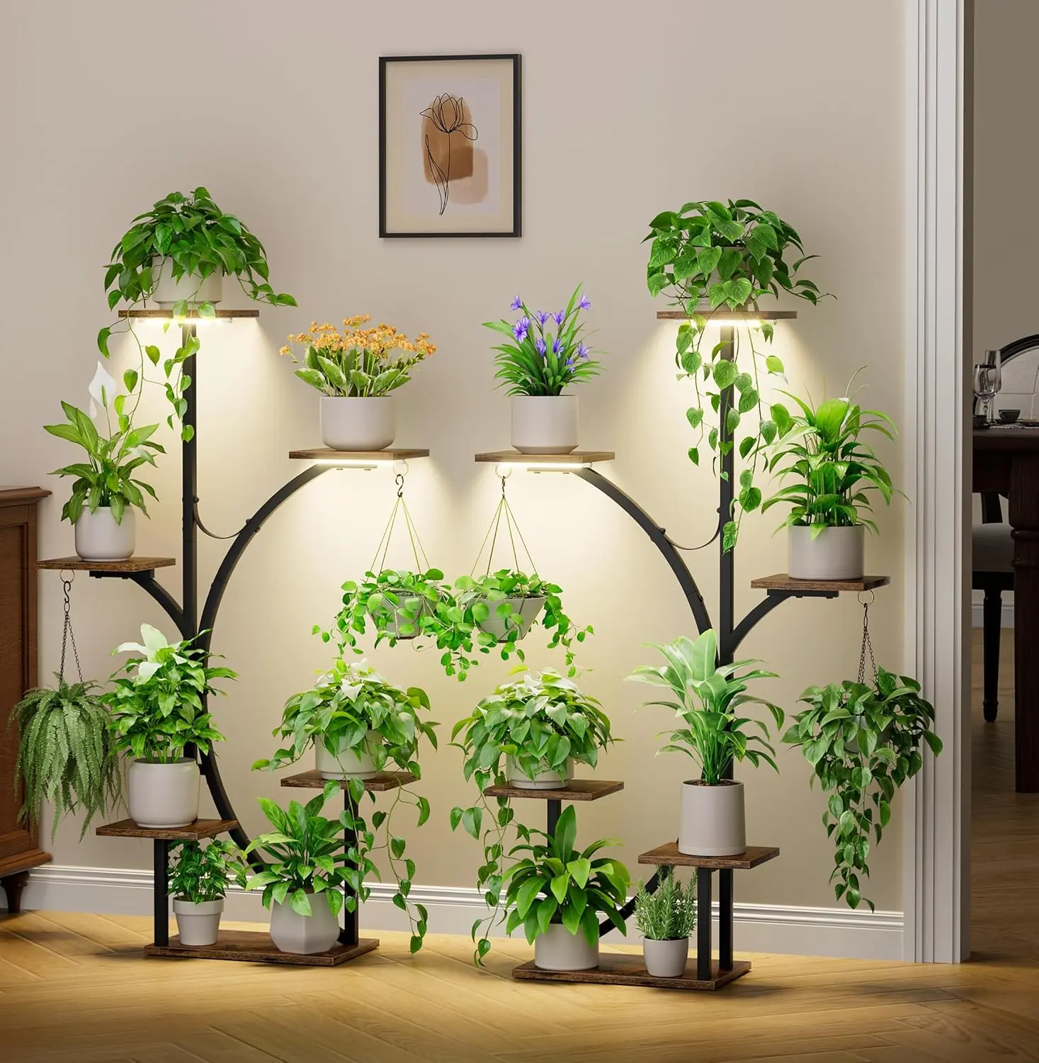 Plant Stand Indoor with Grow Lights - 2 Pack Corner Plant Shelf, 6 Tiered 47'' Indoor Plant Stands for Multiple Plants, K-Shaped Plant Rack Display Holder, Flower Stands for Living Room Patio Home summerwins,dorm essentials,home decor