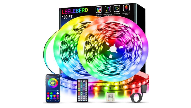 Led Lights for Bedroom 100 ft (2 Rolls of 50ft) Music Sync Color Changing RGB Led Strip Lights with Remote App Control Bluetooth Led Strip, Lights for Room Home Kitchen Party Decor