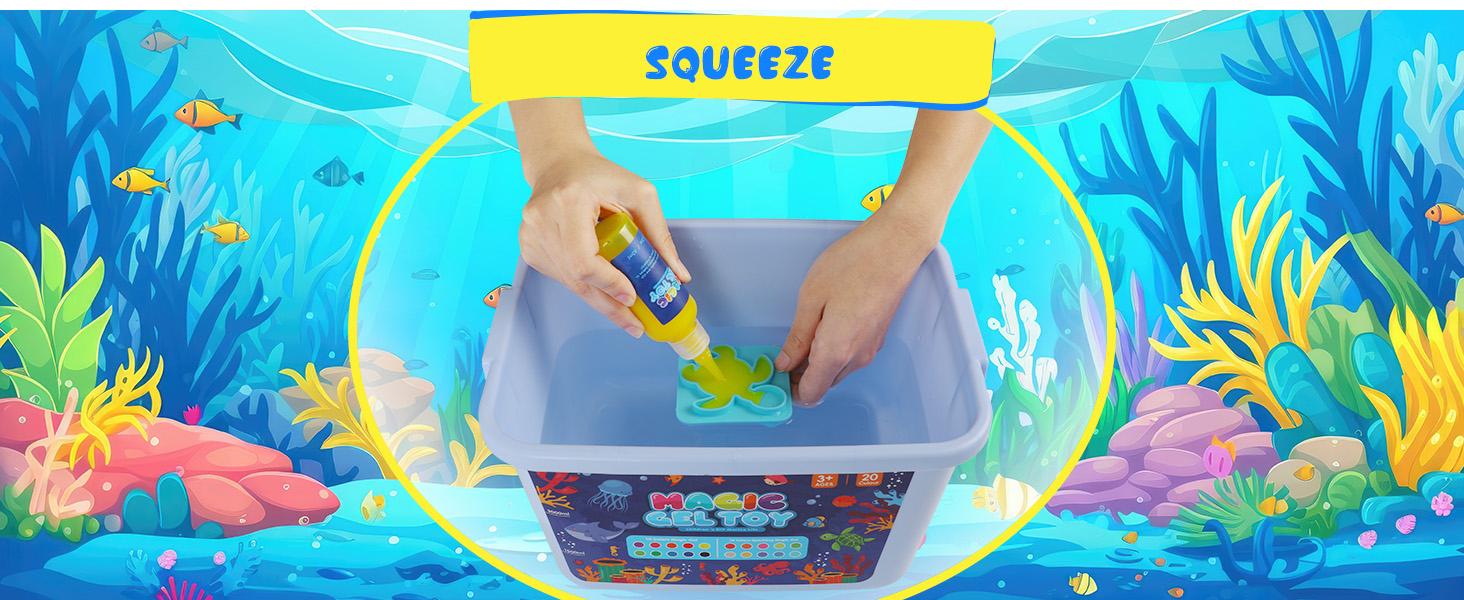 Joyfresh Magic Gel Water Pets Elf Toy Kit, Aqua Water Gel Kit for Kids, Creative Squishy Maker Toy with 20 Magic and 16 Shape Molds Pets, Birthday Gifts Crafts DIY for Kids