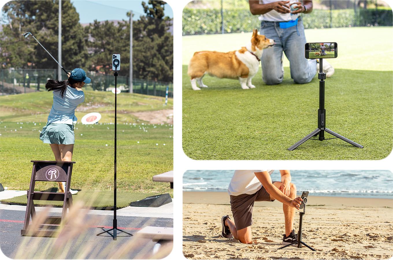 KraftGeek Magstand Magnetic Selfie Stick Tripod for iPhone and Android, 64" Phone Tripod Compatible with MagSafe, Fit for iPhone 17 and Pixel 10, MagSafe Case and Other Phones with Metal Ring