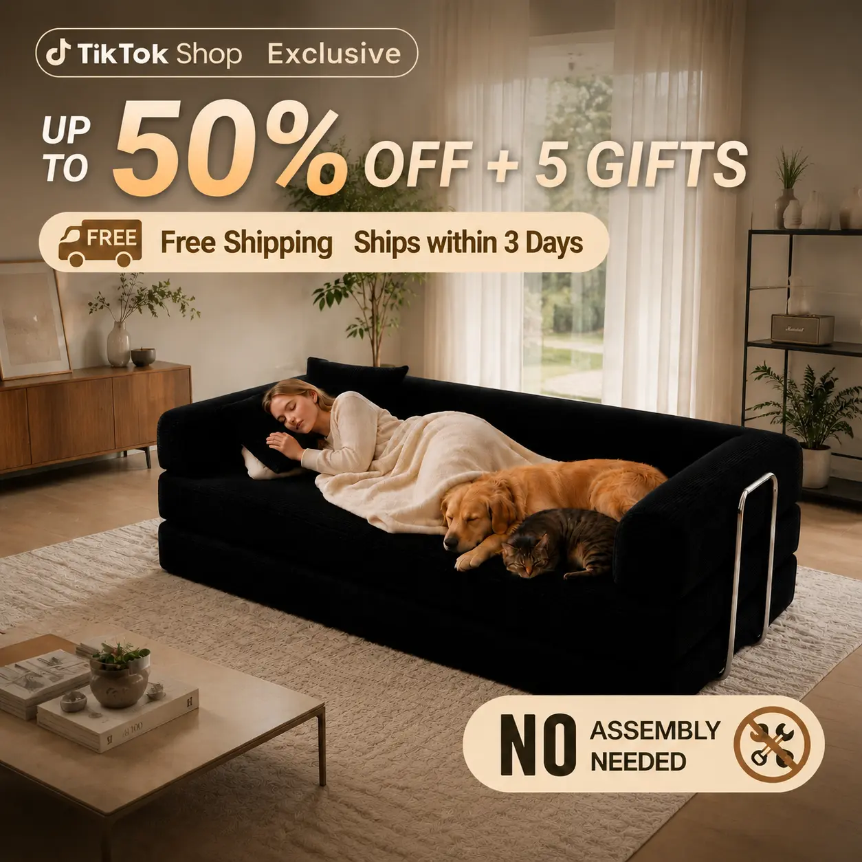 Corduroy Boneless Cloud Couch, Compressed 5-in-1 Convertible Fold-Out Floor Sofa Bed, No Assembly Lazy Lounge Chair, Multiple Sizes for Apartments & Dorms