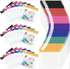 28/14-piece reusable zipper medication bag set, 7-color self-sealing pillboxes, semi-transparent drug pouches, travel medication bags with slide locks, suitable for tablets and small items