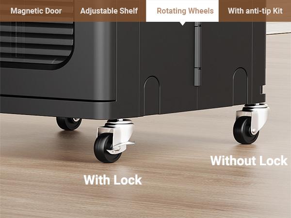 Broview Tall Narrow Storage Cabinet Organizer, Slim Bathroom Cabinets with Doors and Shelves Adjustable, Plastic Kitchen Pantry Organizers and Storages for Small Space, Laundry