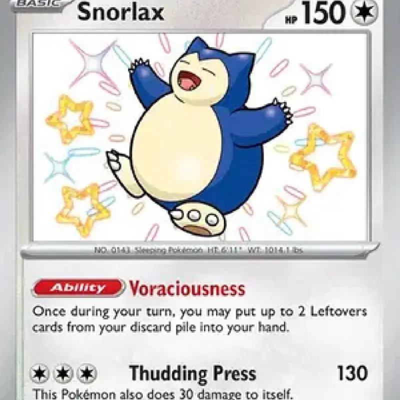 Snorlax Shiny Rare 202/091 from Scarlet and Violet; Paldean Fates