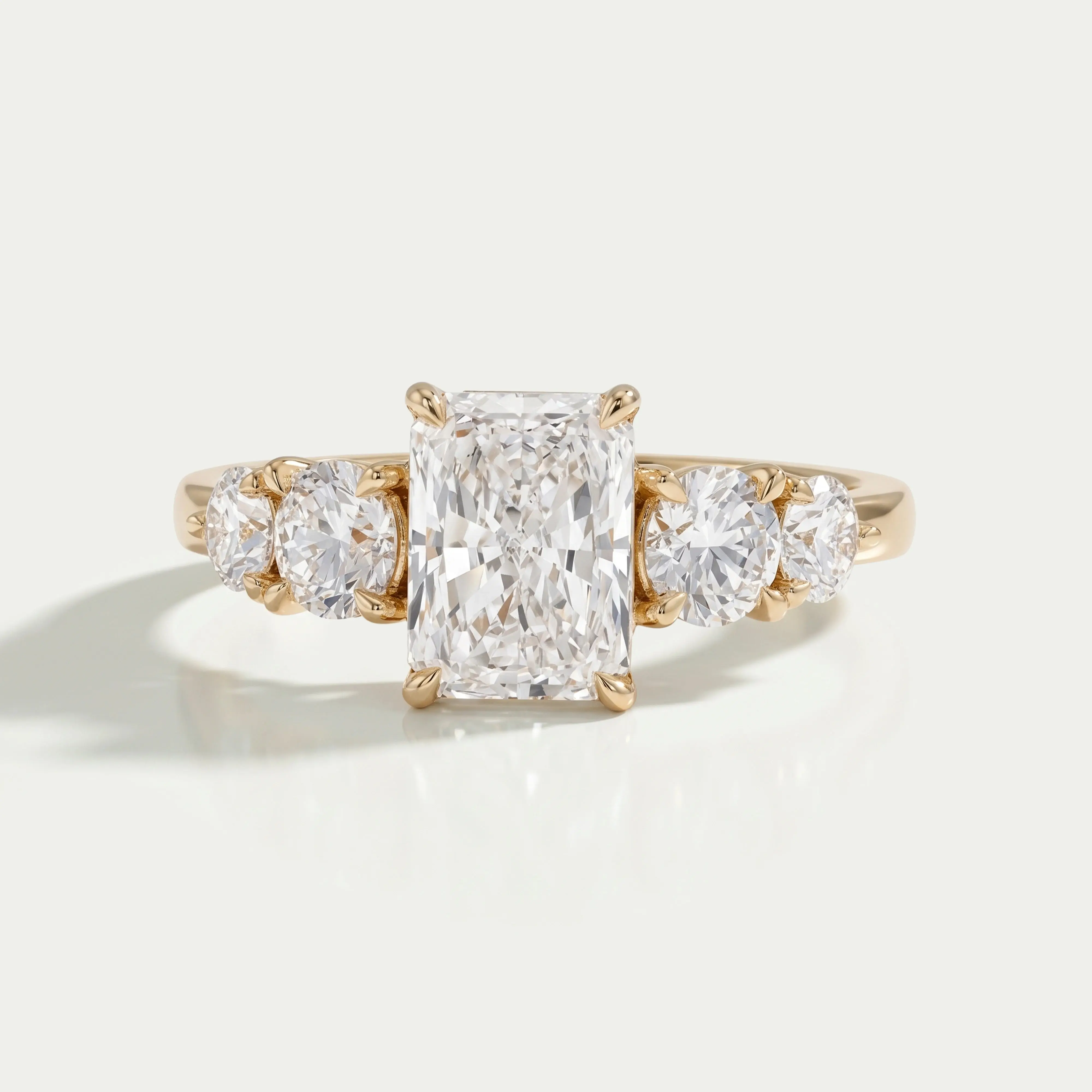Radiant Lab Grown Diamond Five stone Engagement Ring