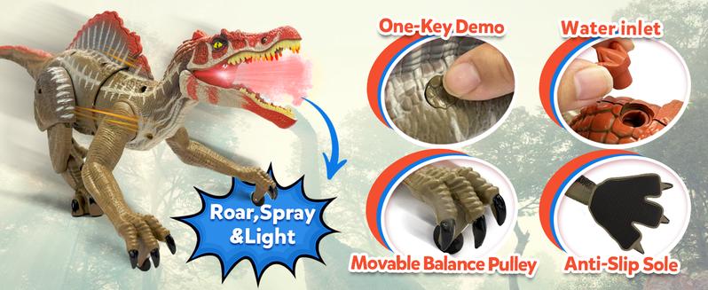 (New Release) RC Spinosaurus Toy, swift movement & water spray, gift for kids