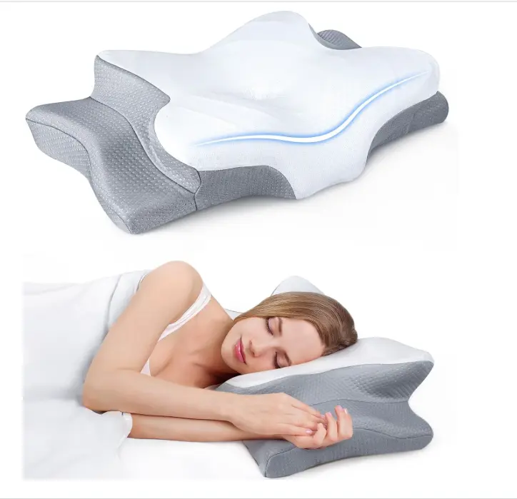 Ultra Pain Relief Cooling Pillow for Neck Support, Adjustable Cervical Pillow Cozy Sleeping, Odorless Ergonomic Contour Memory Foam Pillows, Orthopedic Bed Pillow for Side Back Stomach Sleeper