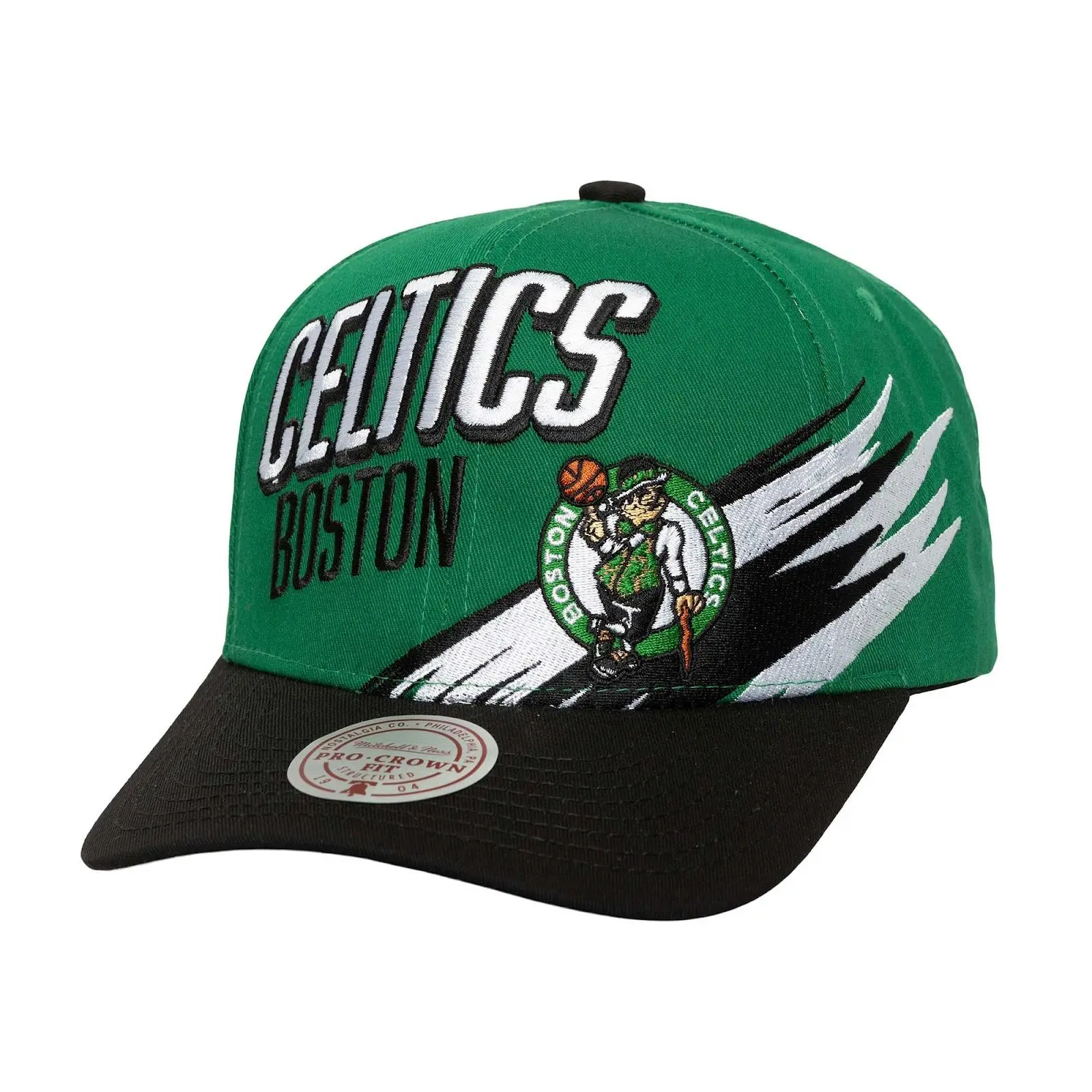 Mitchell & Ness Boston Celtics Kelly Green Cotton Graphic Regular-Fit Unisex Casual Zoom By Pro Crown Snapback Hat