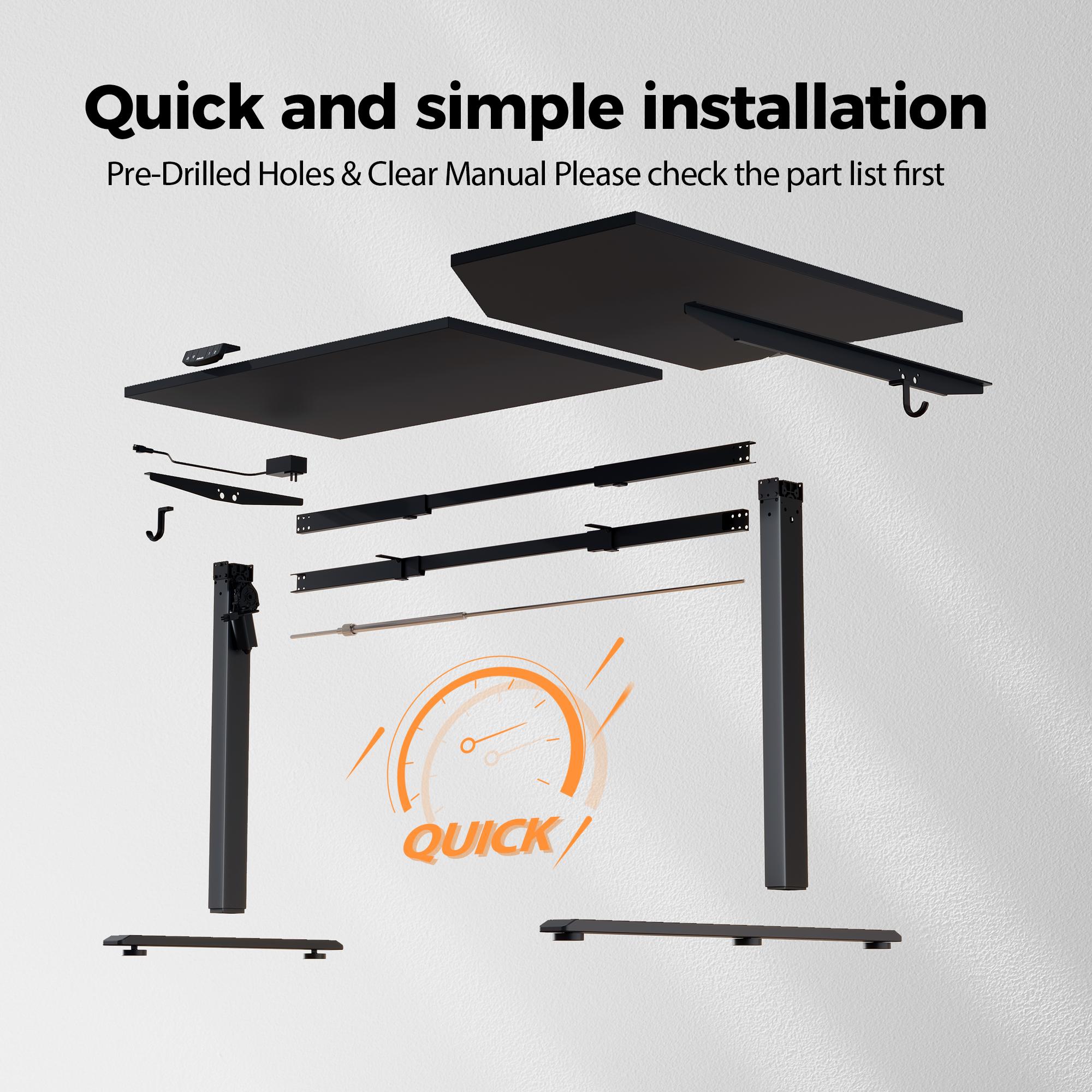 Agilestic L-Shaped Electric Standing Desk, Height Adjustable Sit-Stand Desk for Home Office, Ergonomic Computer Desk with Splice Board, Gaming Desks Gifts for Men and Women,Black/Rustic Brown/White/Oak