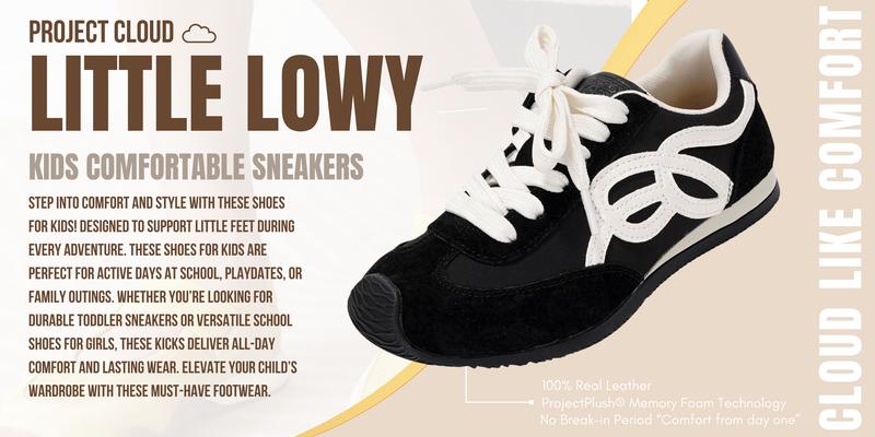Project Cloud Kids | Sneakers for Girls | Memory Foam | Breathable | Lightweight | Non-Slip - Little Lowy