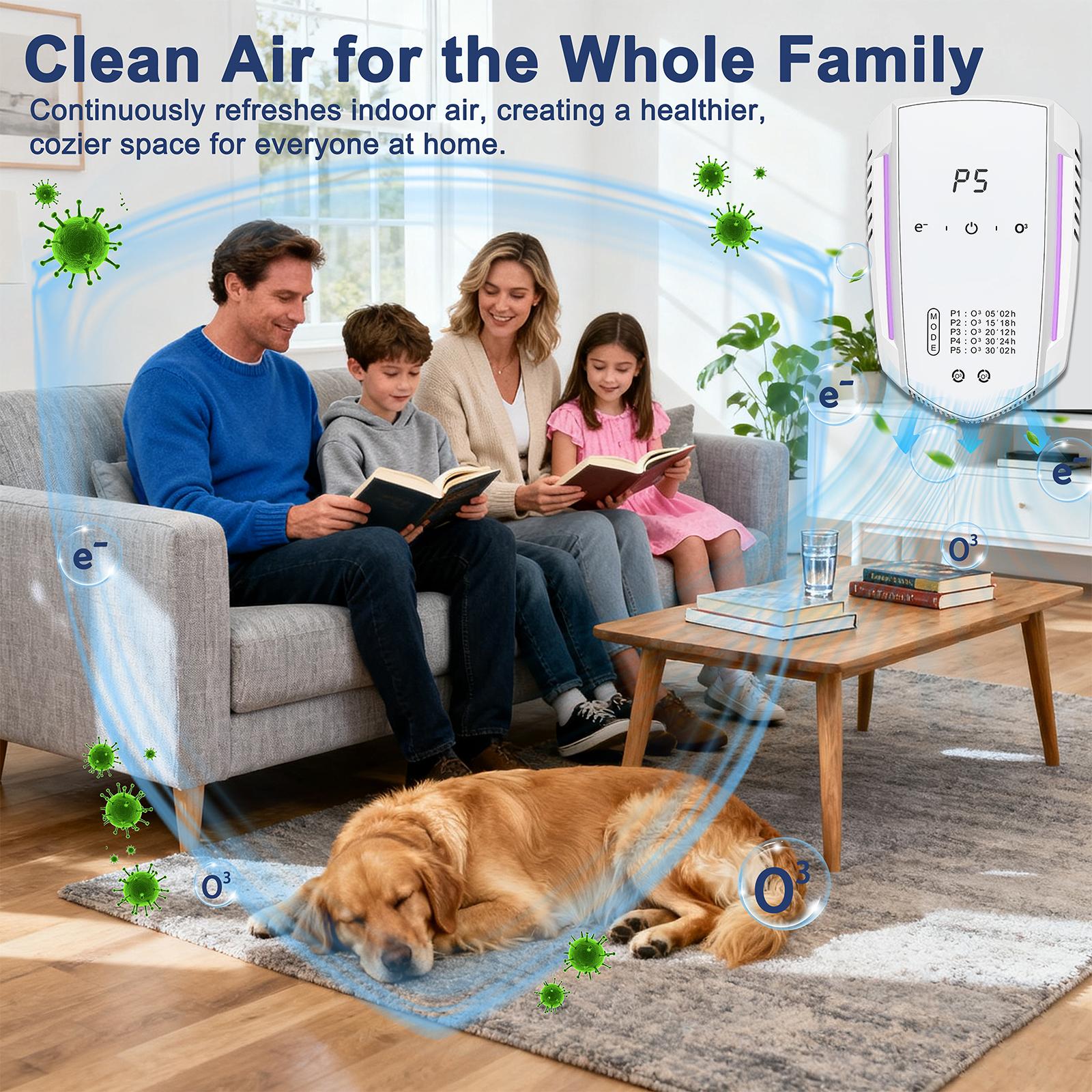 [Yuleao]Odor Eliminator for Home Pets,Air purifier for Cat Litter, Dog Urine, Smoke & Musty Smells Quiet, Portable, Filter-Free Purifier smelly solutions ozone generator