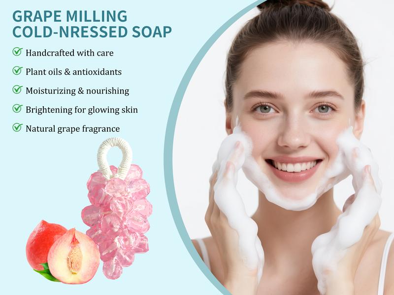 Paul Frank Grape Soap on a Rope – Handmade DIY Decorative Grape Soap, Natural and Gentle Moisturizing and CleansingLong-Lasting Fresh Scent Perfect for Home Décor and BathroomAesthetic & Creative Christmas Gift Choice Body Care Daily