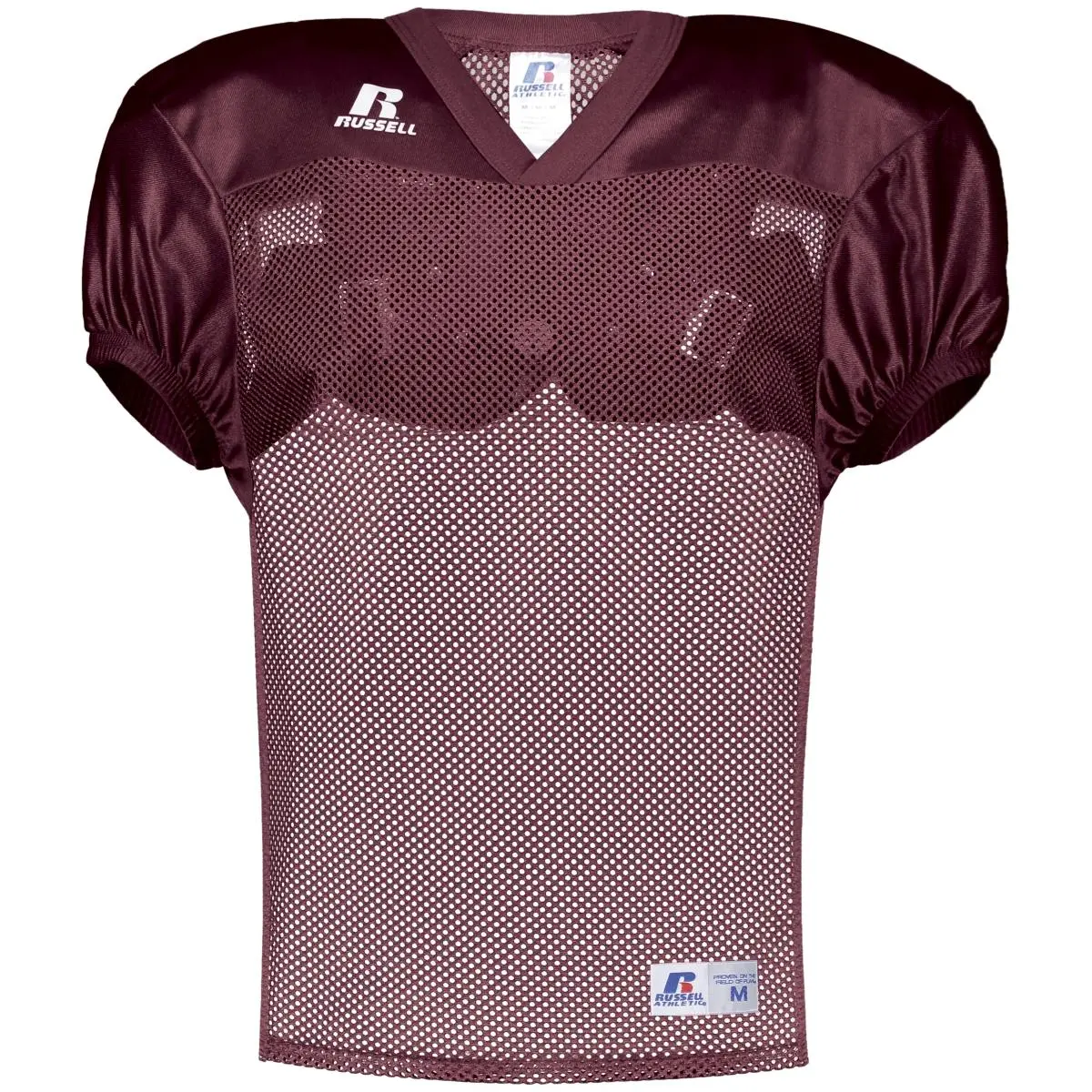 Russell Male V-Neck Football Top, Polyester Sports Jersey for Practice, Mens Jersey Style with Double Ply Yoke, Breathable Clothes, Sports Jersey Men's Football Tops