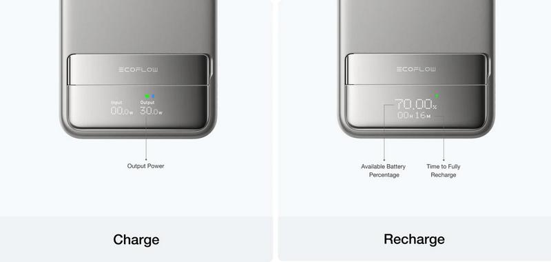 EF ECOFLOW Rapid Power Bank, 10000mAh Qi2 Certified Wireless Magnetic Portable Charger, 65W Max Fast Charging Battery Pack with Built-in USB-C Cable & Stand for iPhone17/16/15/14/13/12 Series Only