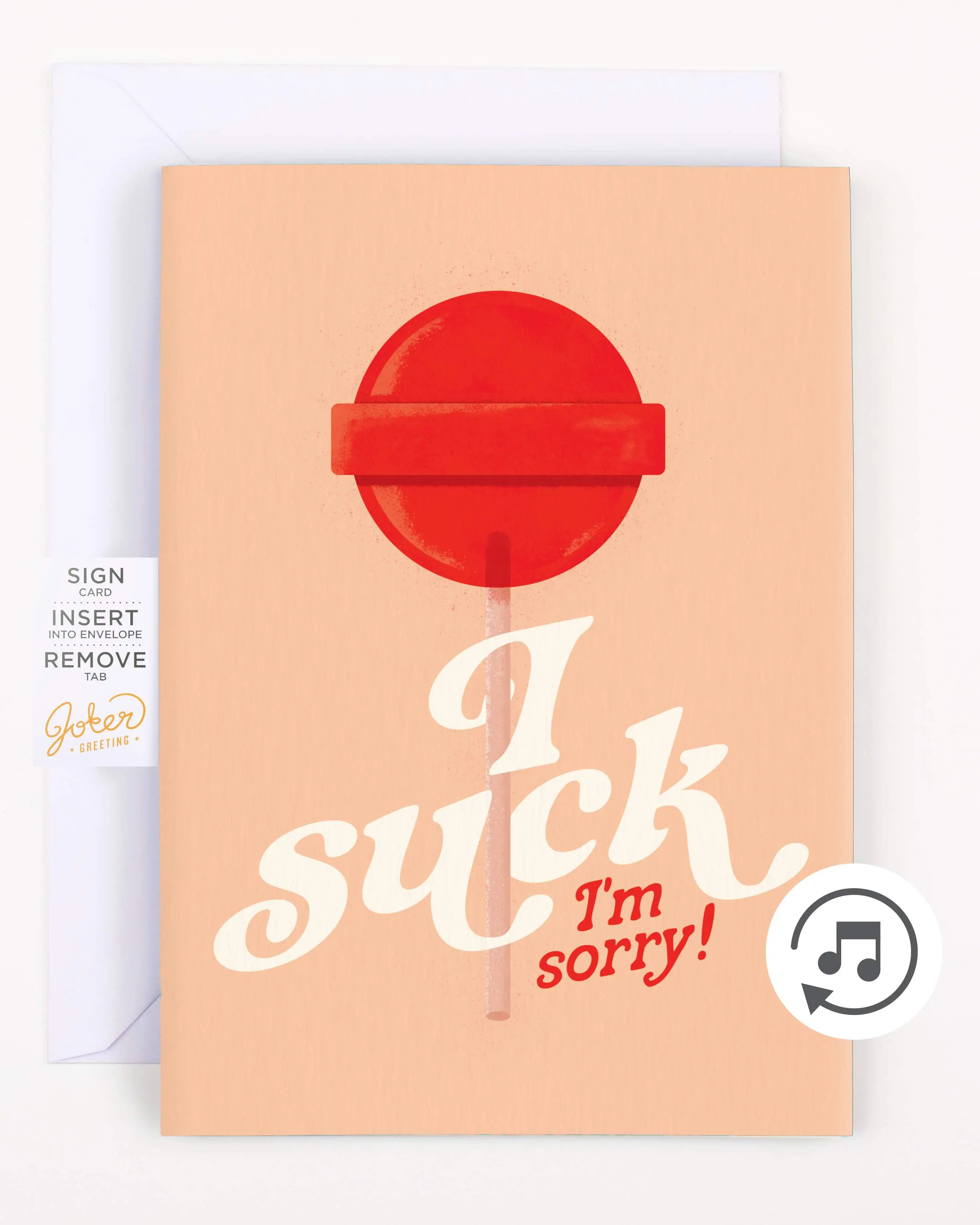 Creative Musical Office Apology Greeting Card with Glitter