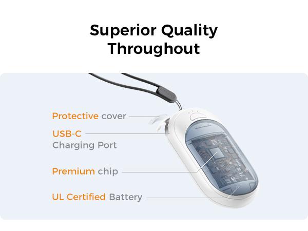 OCOOPA UT3 Lite Rechargeable Hand Warmers 2 Pack – Magnetic Design 3 Adjustable Heat Settings Fast Heating & Portable Pocket Heater