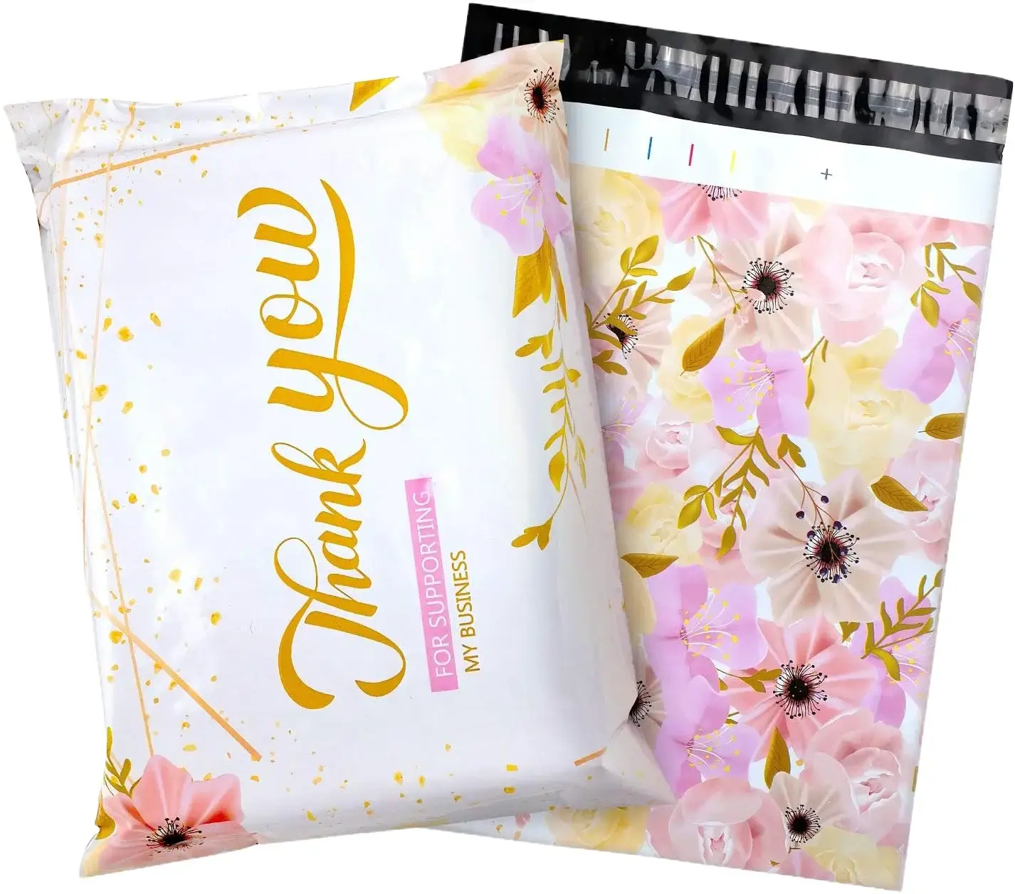 50Pcs Large Poly Mailers 14.5 x 19, Cute Shipping Bags for Small Business Clothing Mailers Poly Bags Poly Mailer Plastic Mailing Bags, Big Polymailers Package Bags Shipping Envelopes Mailers (Flower) Postal Bags Portable Individual Pack