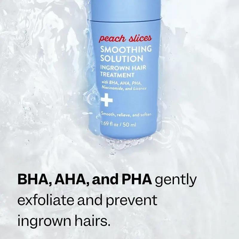 Peach Slices Smoothing Solution Ingrown Hair Treatment with Peach & Lily for Silky Smooth Bump-Free Skin