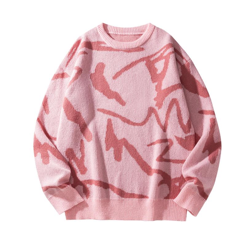 #Springfresh Men's Knitted Long Sleeve Sweater Crew Neck Y2K Graphic Casual Regular Fit Jumper for Fall & Winter Stylish Breathable Pullover Sweater Menswear Outfit Stylish Tops Grey Chinos Aesthetic Loose Fit Crewneck Fashionable Knitwear SpringStatement