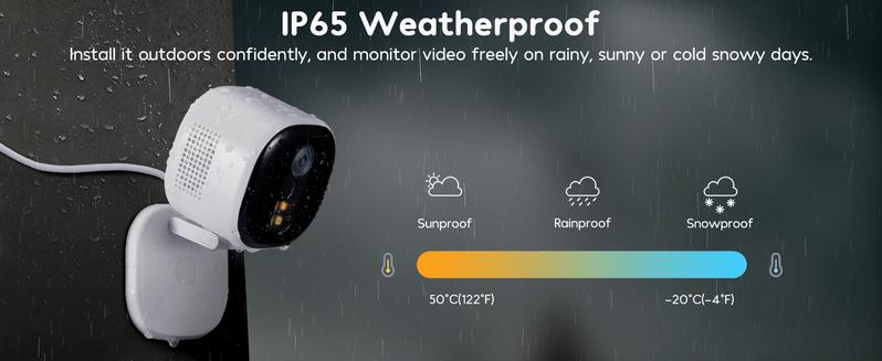 Winees security camera M3pro--Best Smart Security Camera on TikTok, Wired 2K-4MP Color night version,600 lumen spotlight,Dog/Cat/Pets/Baby/Security System,Indoor/Outdoor IP65-Rated, WiFi,