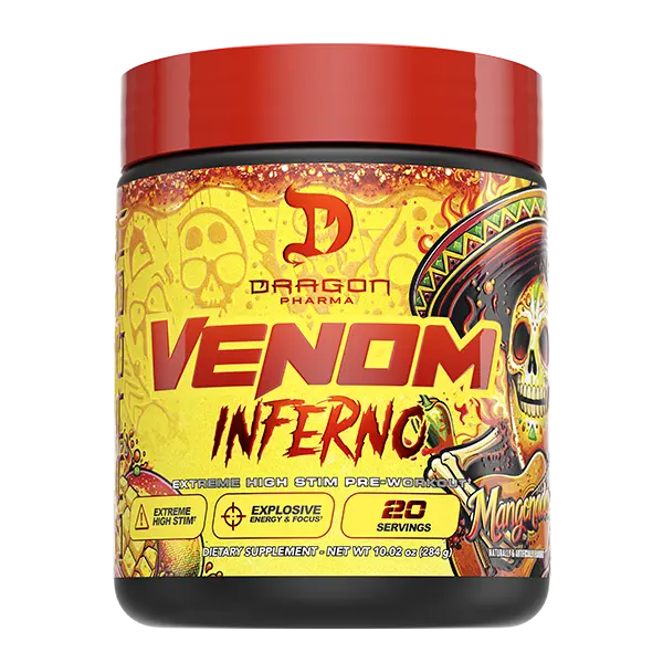 Dragon Pharma Venom Inferno Pre-Workout Fitness Supplement (40/20 Servings) Powder Healthcare Edible