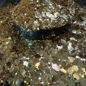 Reese & Riley Co. Prosecco - Premium Champagne Gold Metallic Glitter Chunky Mix for Resin Art Tumblers Nails Freshies Slime DIY Crafts Kids Art Projects