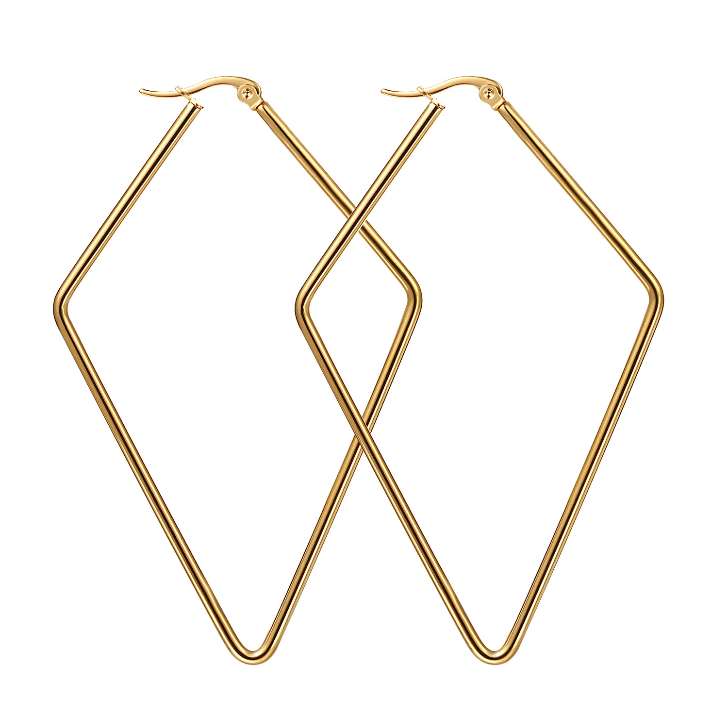 OIDEA Women’s Geometric Hoop Earrings, Oversized Gold-Plated Stainless Steel Square Dangle Statement Earrings, Minimalist Female Fashion Jewelry for Daily Wear & Special Occasions summerwins,summerwins