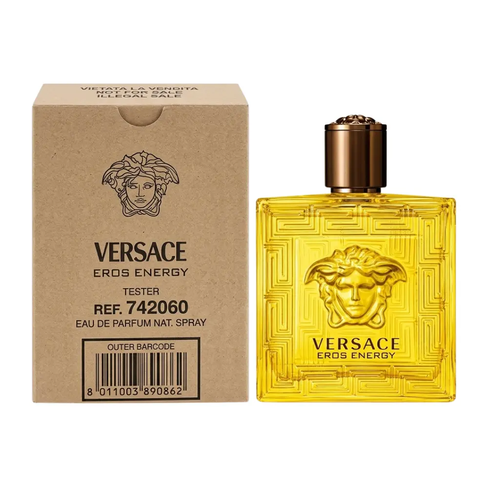 Men's Versace Eros Energy Eau de Parfum Tester - 3.4 oz, Vibrant Fresh Fragrance, Single Item