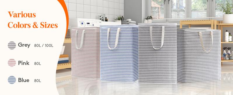 Lifewit Laundry Hamper Large Collapsible Waterproof Laundry Basket with Easy Carry Handles for Bedrooms, Bathrooms, and College Dorms