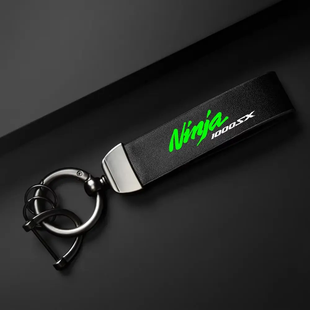 PU Carbon Fiber Motorcycle Heavy Duty Keychain Wristlet for Keys Strap Holder for Kawasaki Ninja1000 Ninja1000SX, Durable and Stylish Keyring, Key Rings Heavy Duty, Keychain Accessories, Perfect Gift for Motorbike Enthusiasts