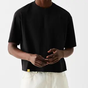 MeJend 12 oz Heavyweight Cotton Cropped T-Shirt, Number Print Tee, Premium Black, 100% Cotton, Graphic shirt Streetwear Casual