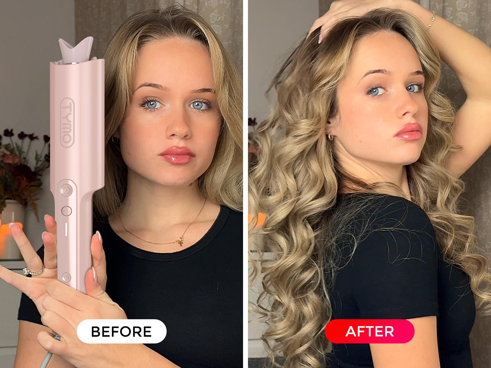 【Live Only】TYMO CURLPRO PLUS PINK - Upgraded Automatic Rotating Curling Iron,  Ceramic 1 Inch Hair Curler for Beginner