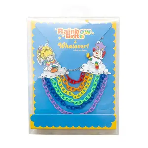 Whatever Makes You Happy Rainbow Brite Rainbow Clouds Acrylic Necklace