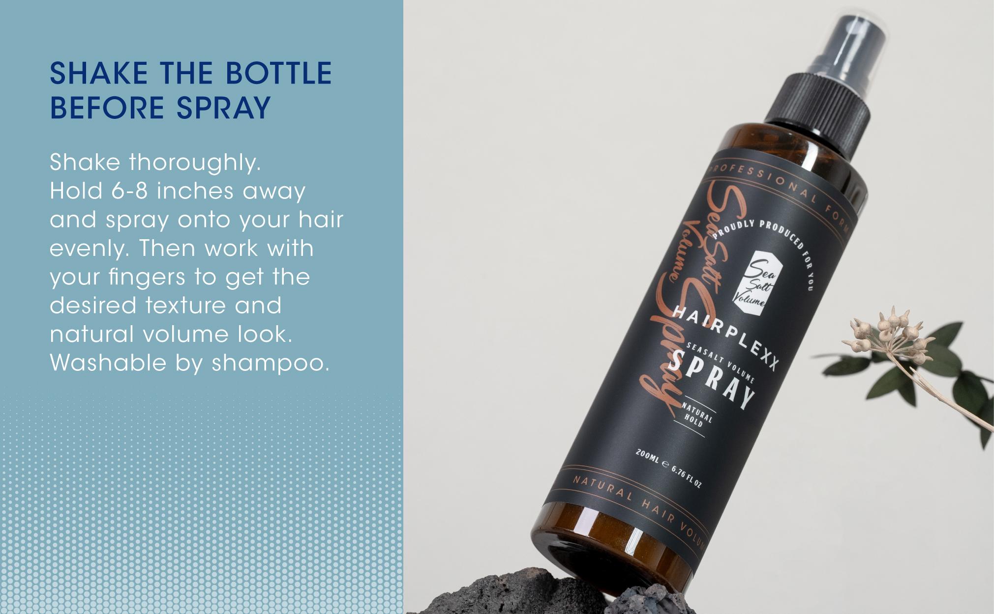 HAIRPLEXX Sea Salt Volume Spray for Natural Waves & Hair Texture with Matte Finish - Quick Volume & Texture Fast - 200ml - Volumizing Lengthening Hold Curl Defining
