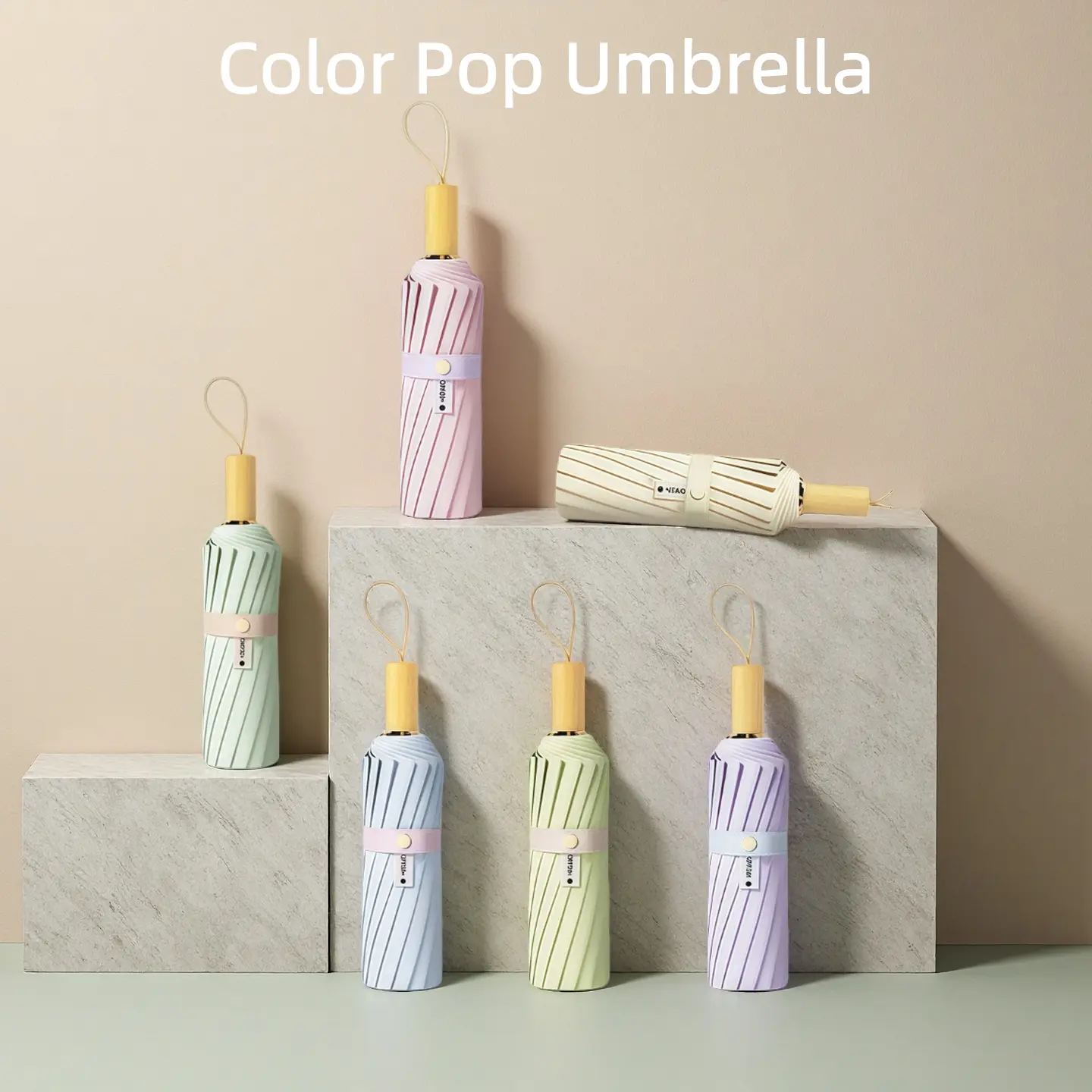 Adult 106cm 16-Rib Color Pop Fiberglass Folding Inverted Umbrella - Bright Contrast Stained Glass Sky Light Design, Alloy Auto-Open, Compact Portable Waterproof Stormproof, for Commute Cover Everyday Use
