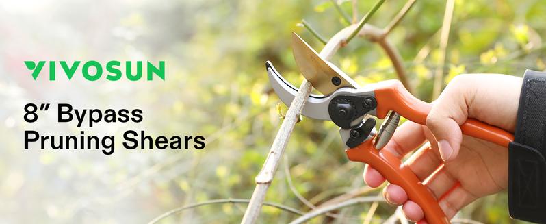 VIVOSUN 8" Bypass Pruning Shears for Gardening, Heavy-Duty Garden Scissors, Ultra Sharp Pruners with 3/4 in. Cut Capacity, Garden Clippers for Pruning